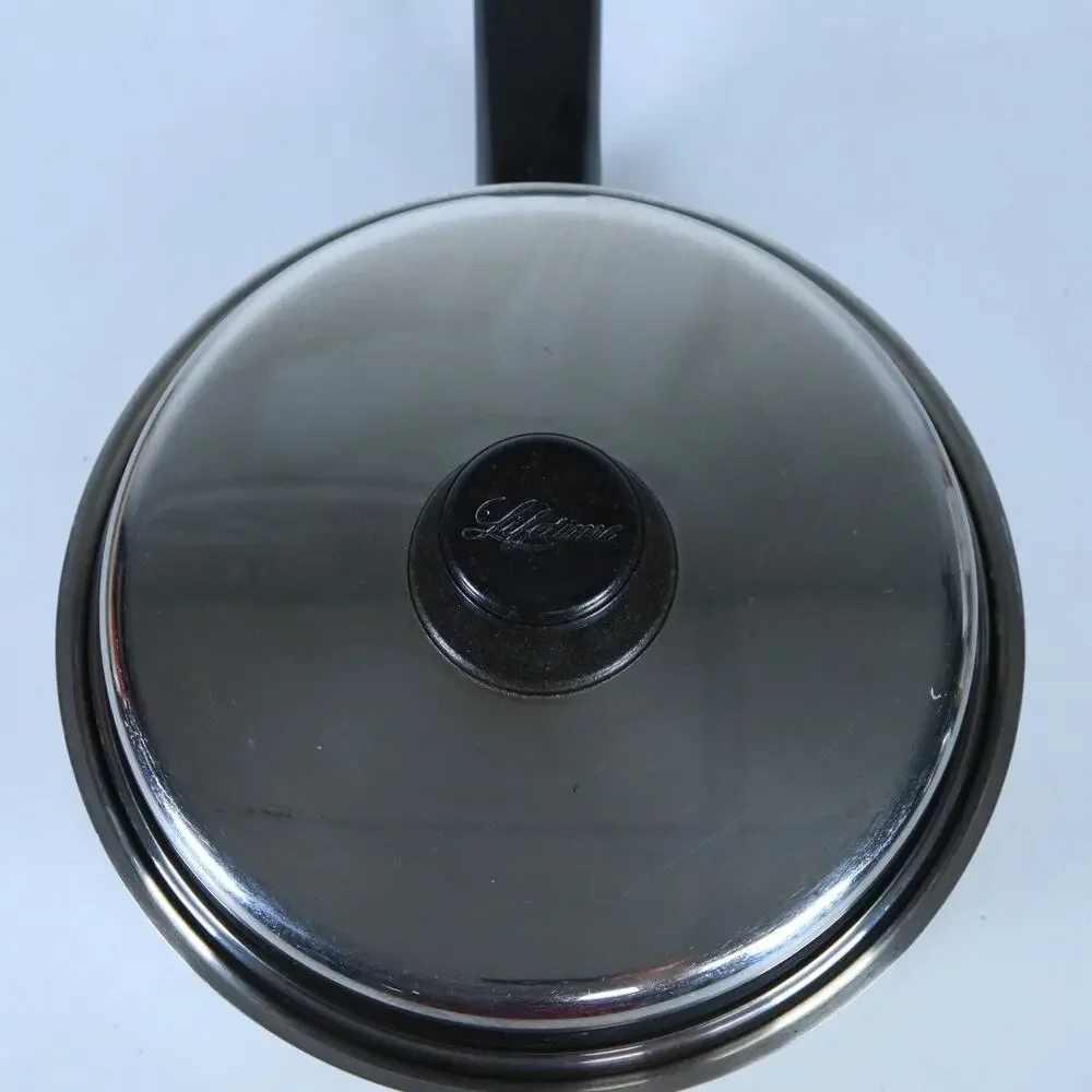 Vtg Lifetime Stainless Steel Covered 8” Skillet Frying Pan w/ Lid USA